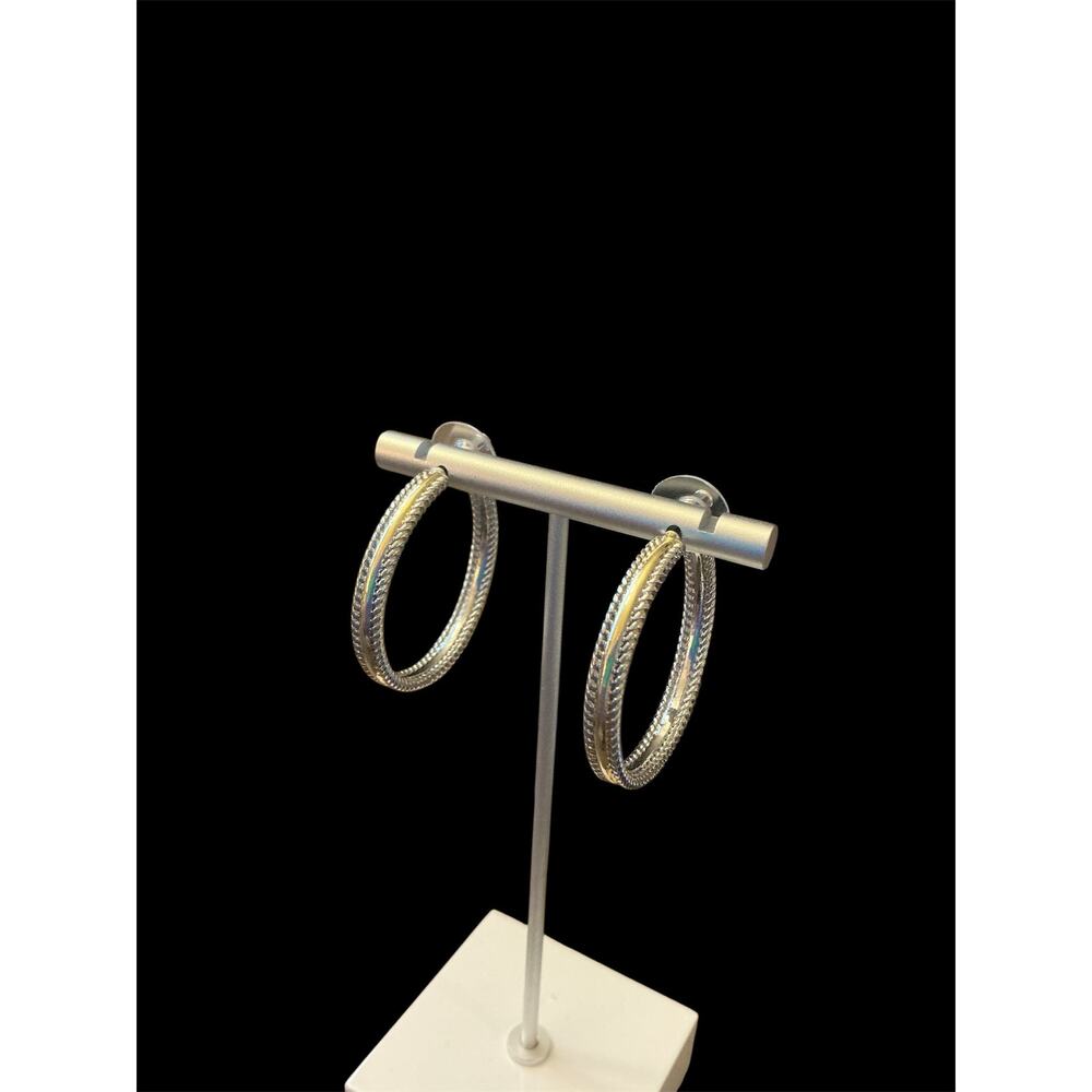 Two Tone Hoop Earrings
